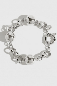 Rolo & Puffy Beads Bracelet – Bold Statement Chain in 14K Gold or Silver by DRAE - Helene Clarkson Design