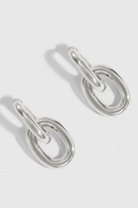 Oval Link Bare Pendant Hoop Earrings – 14K Gold or Sterling Silver Plated Statement by DRAE - Helene Clarkson Design