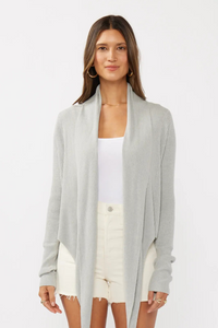 Waffle Knit Long Sleeve Cardigan – Tie, Wrap, or Open Front - Helene Clarkson Design