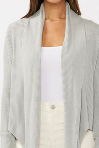 Waffle Knit Long Sleeve Cardigan – Tie, Wrap, or Open Front - Helene Clarkson Design