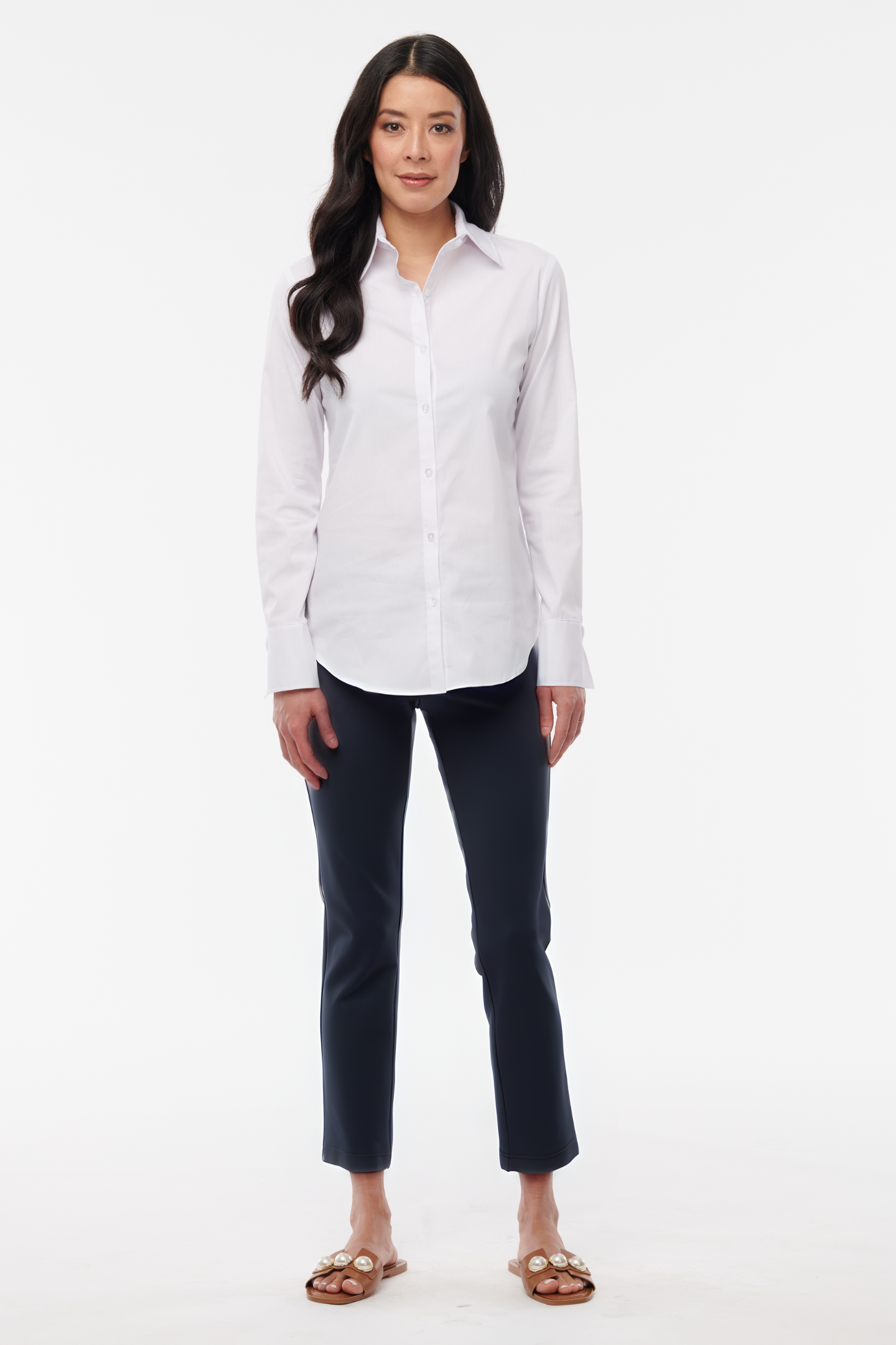Navy Aro Travel Pants by Helene Clarkson Design, comfortable and stylish pants for travel and casual wear.