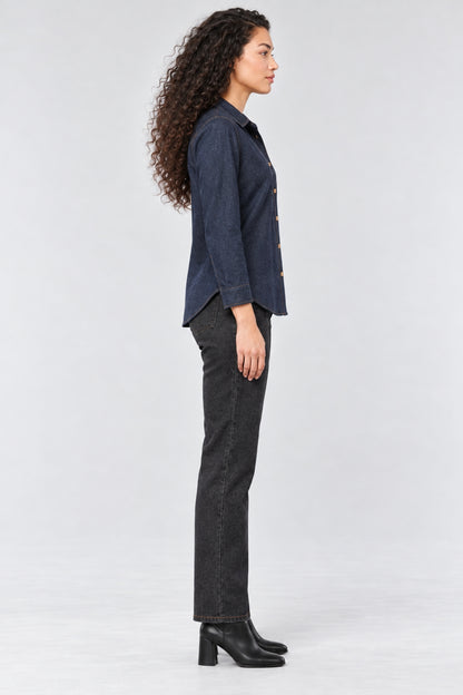 Bala Ponte Denim Button-Down Blouse