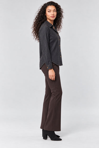 Bala Ponte Denim Button-Down Blouse