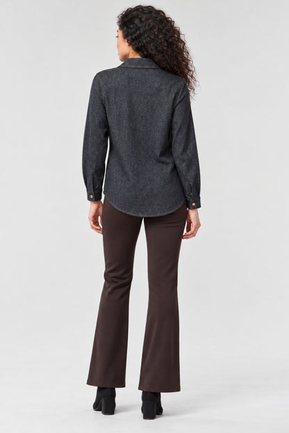 Bala Ponte Denim Button-Down Blouse