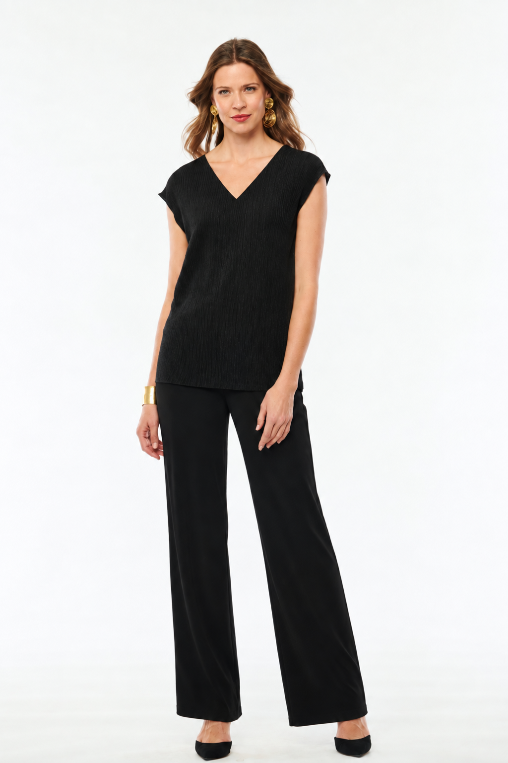 Billy 4-Way Reversible Top – Black Textured Matte and Shimmer