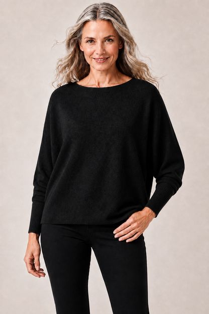 Cashmere-Blend Batwing Sweater