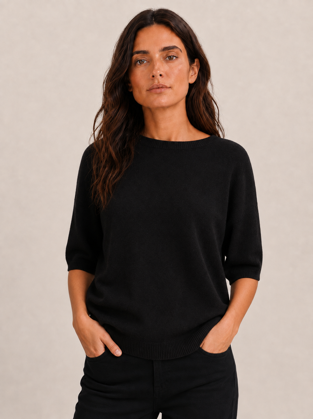 Cashmere-Blend Short Sleeve Sweater - Helene Clarkson Design