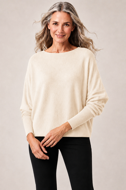 Cashmere-Blend Batwing Sweater