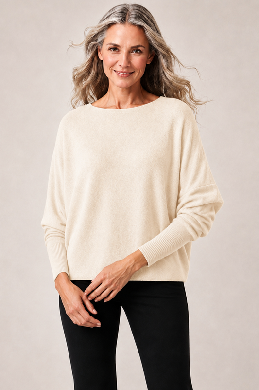 Cashmere-Blend Batwing Sweater