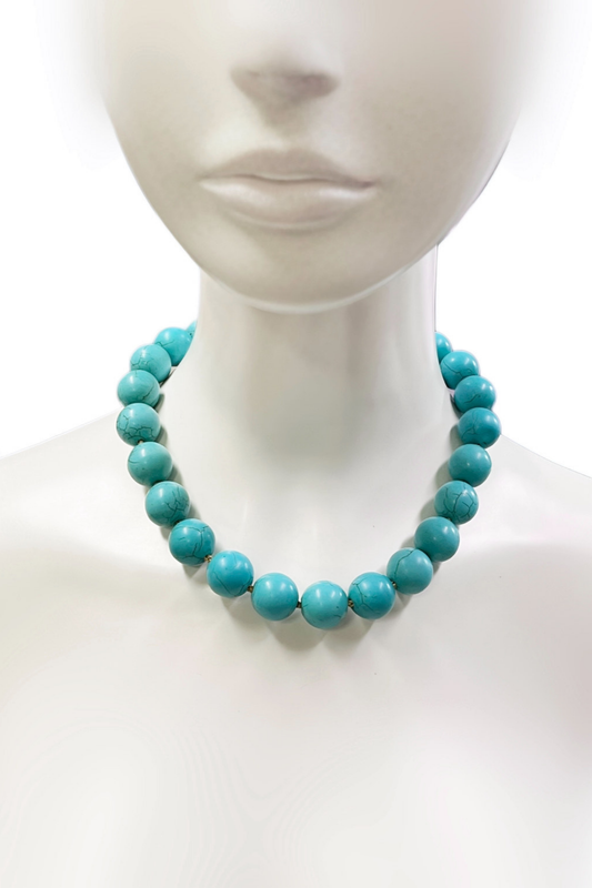 Goddesses – Hathor, Mistress of Turquoise Necklace in Stabilized Turquoise | Ibérina Design - Helene Clarkson Design