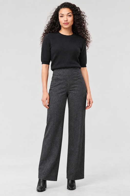 Hanna Ponte Wide-Leg Jeans