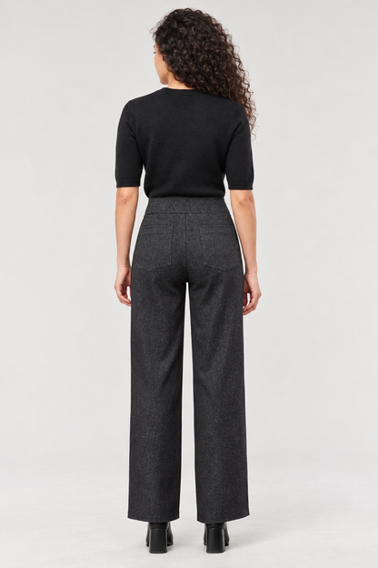 Hanna Ponte Wide-Leg Jeans