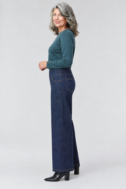 Hanna Ponte Wide-Leg Jeans
