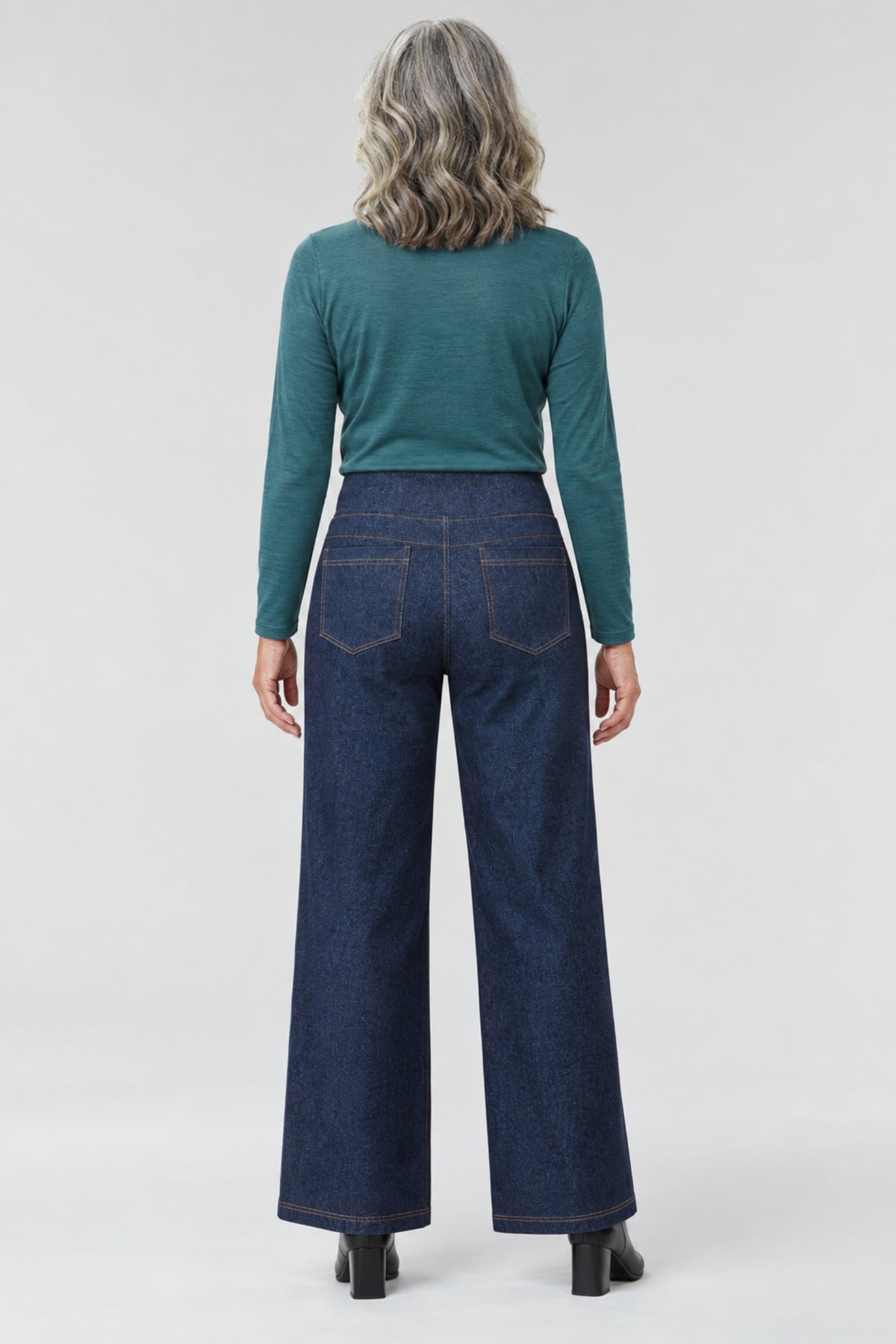 Hanna Ponte Wide-Leg Jeans