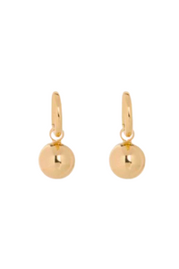 Shiny Hoop Earrings With Ball - Helene Clarkson Design