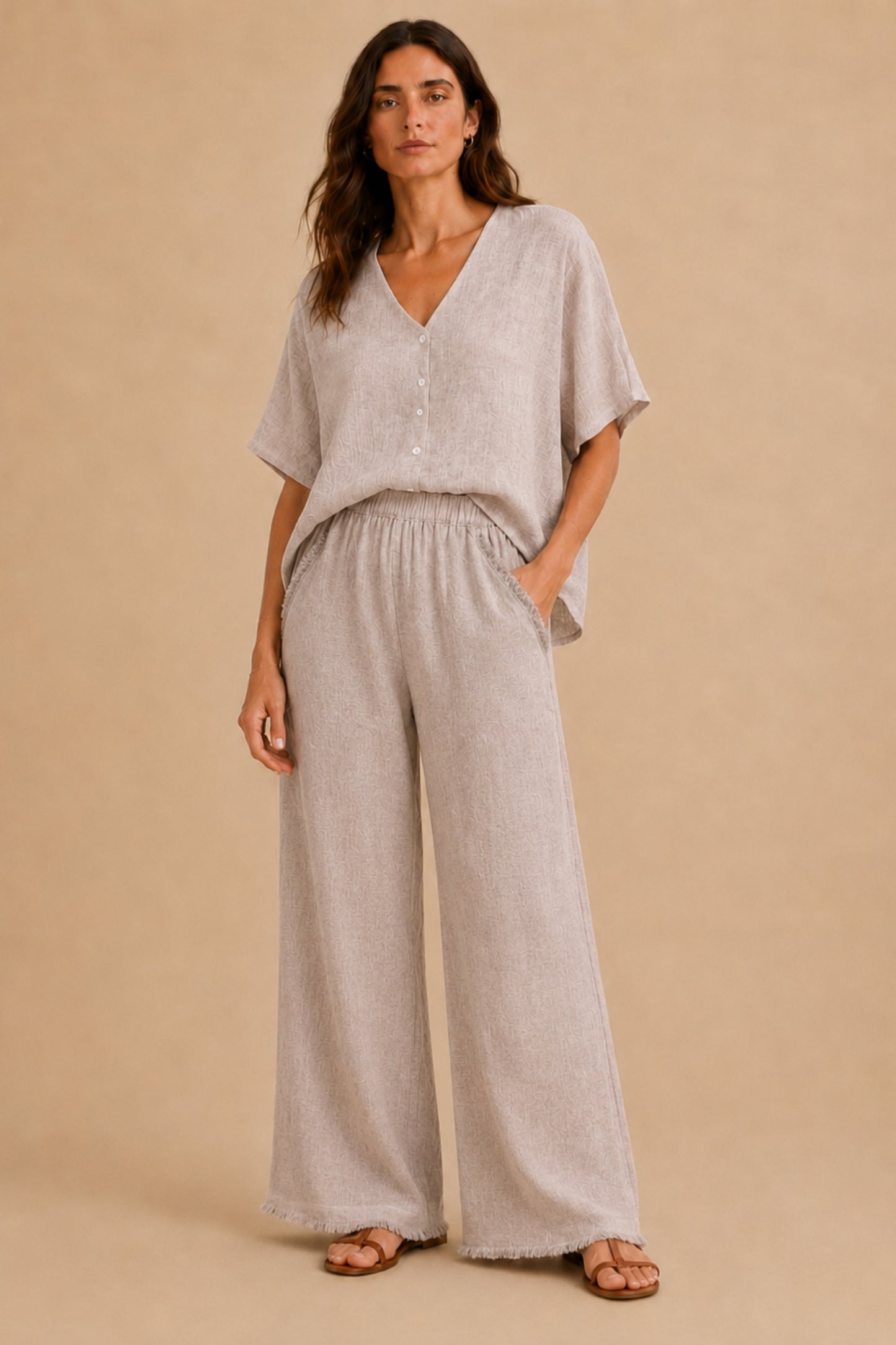 Linen and Cotton Blend Pants - Helene Clarkson Design