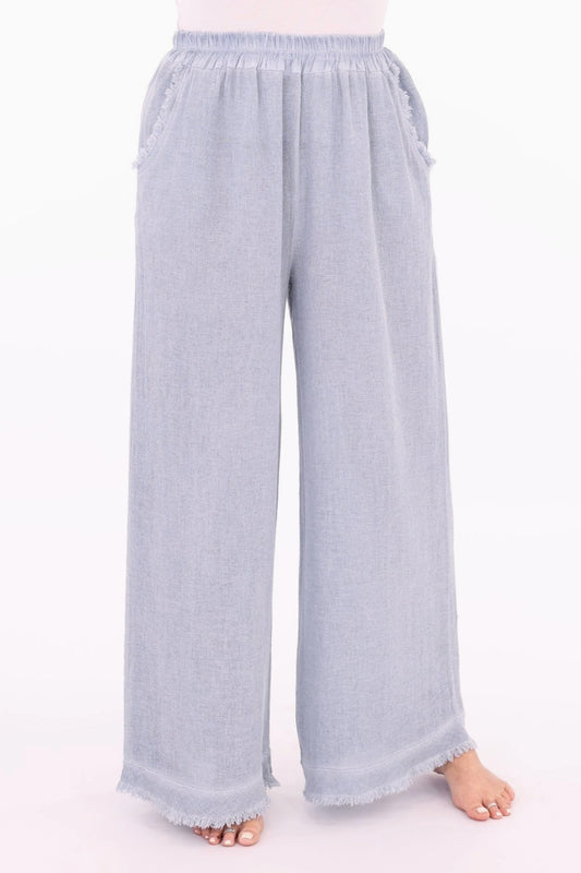 Linen and Cotton Blend Pants