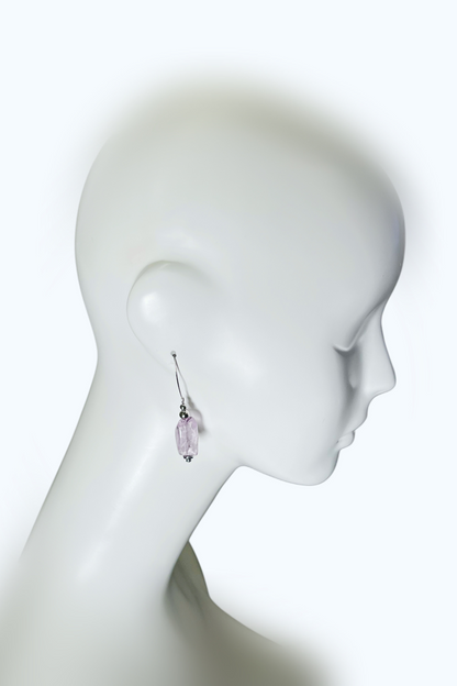 Amethyst Earrings in Stainless Steel | Ibérina Design - Helene Clarkson Design