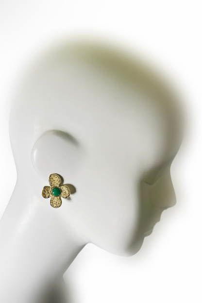 Modular Green Agate & Gold Earrings | Ibérina Design - Helene Clarkson Design