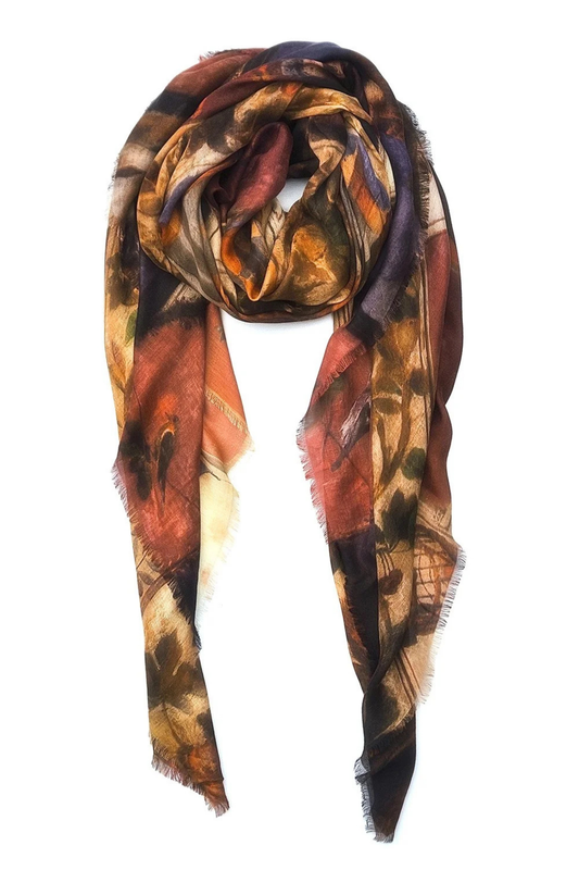 Oversized Square Italian Cashmere Blend Scarf - Siena - Italy - Helene Clarkson Design