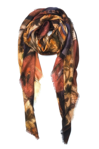 Oversized Square Italian Cashmere Blend Scarf - Siena - Italy - Helene Clarkson Design