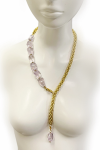 Perfectly Unbalanced Necklace in Amethyst & Gold-Plated Stainless Steel | Ibérina Design - Helene Clarkson Design