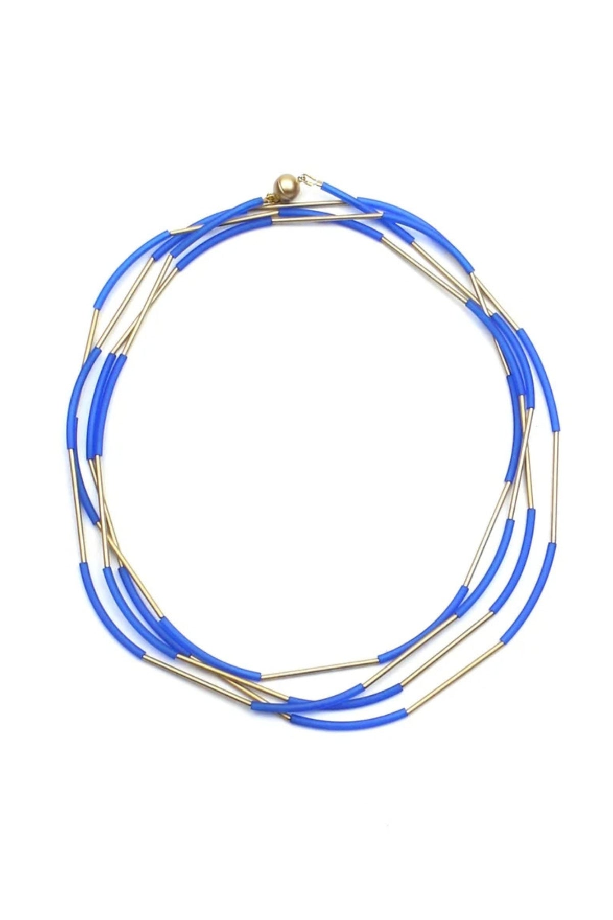 Nerò Oro Long Rubber and Gold Necklace