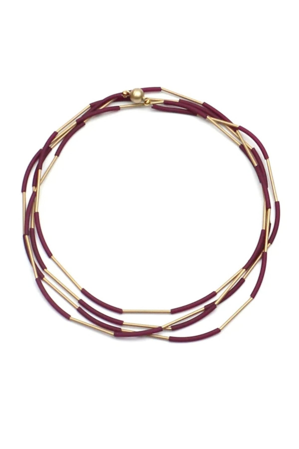 Nerò Oro Long Rubber and Gold Necklace