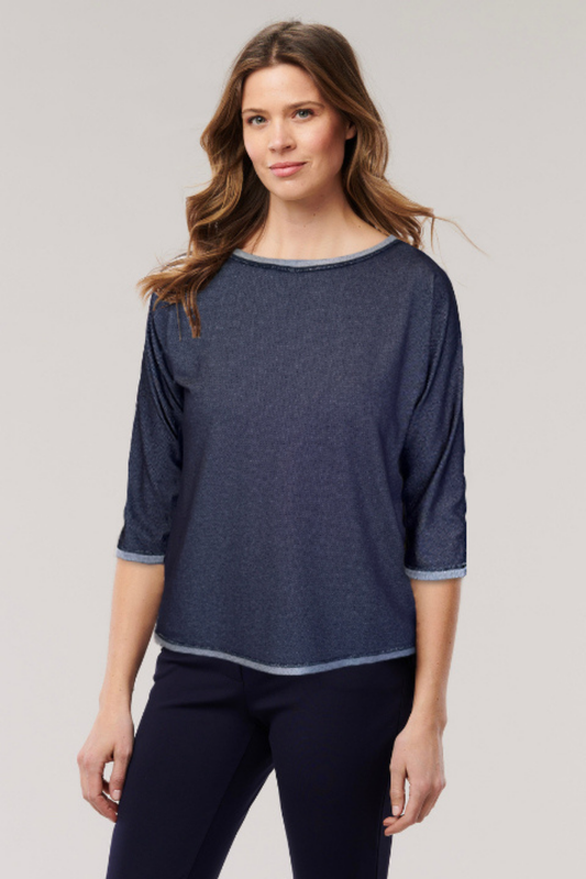 Sousa Reversible Knit Denim Top - Helene Clarkson Design