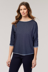 Sousa Reversible Knit Denim Top - Helene Clarkson Design