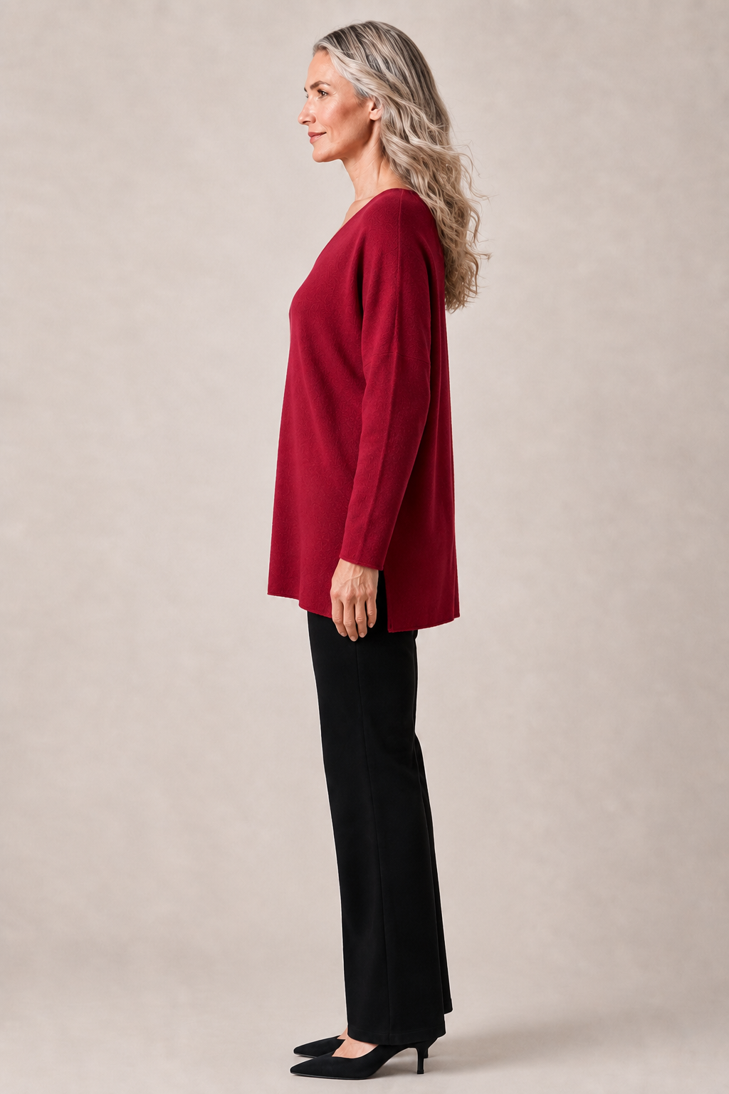 Cashmere-Blend Maxi V-Neck Sweater