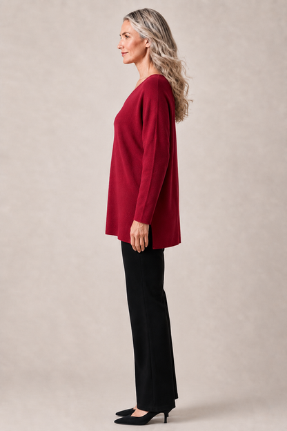 Cashmere-Blend Maxi V-Neck Sweater