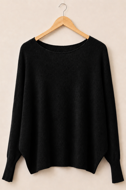 Cashmere-Blend Batwing Sweater