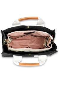 Nylon Tote with Removable Bag Organizer and Leather Accents - Helene Clarkson Design