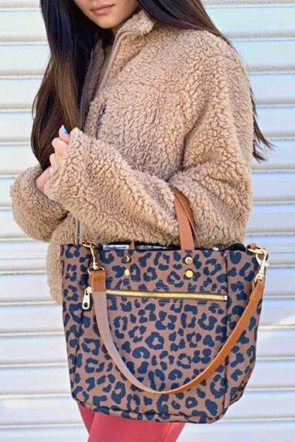 Nylon Travel Tote with Leather Accents - Helene Clarkson Design