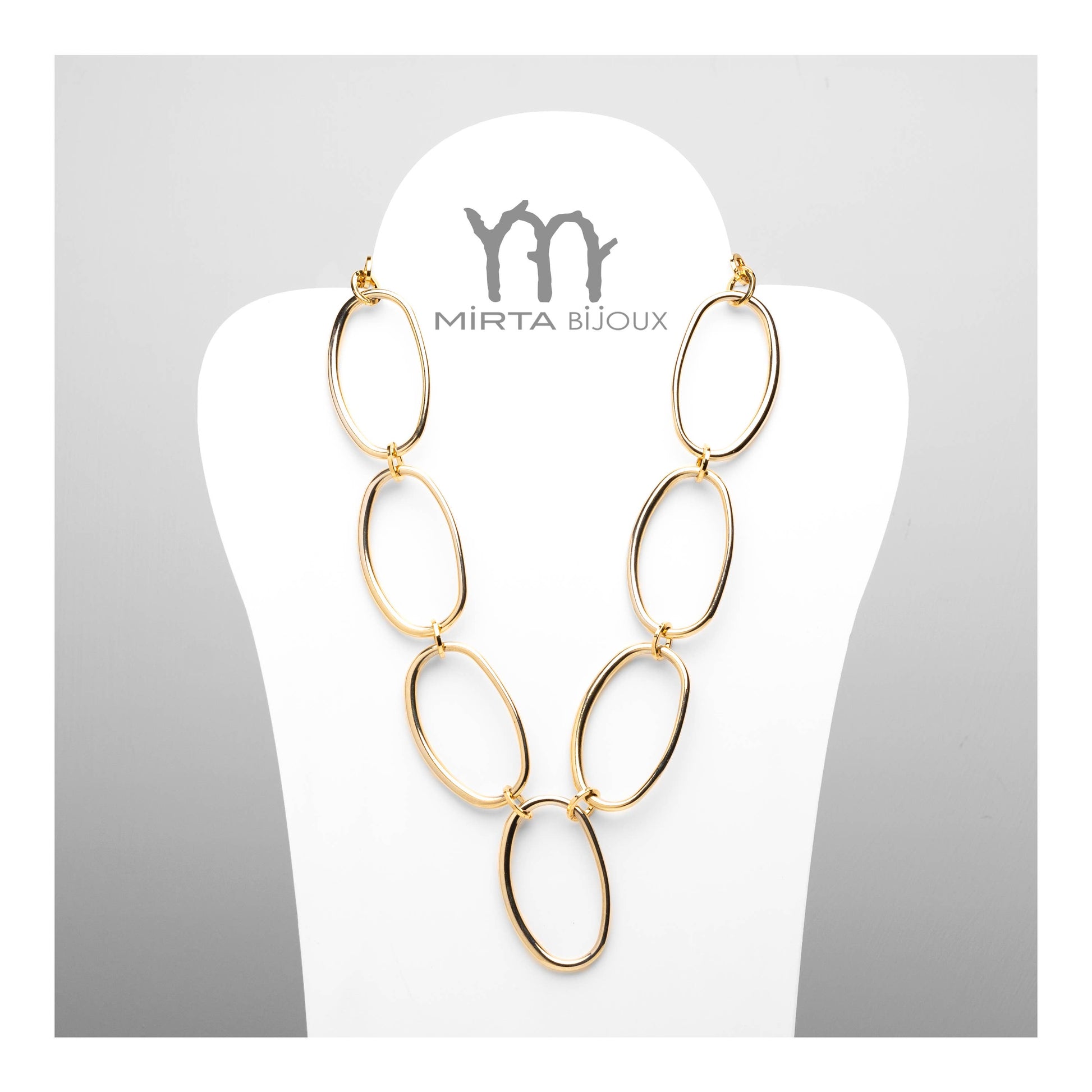 Long Necklace with Oval Rings – Nickel-Free, Made in Italy - Helene Clarkson Design