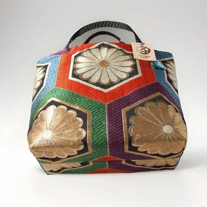 One-of-a-Kind Kikkō Chrysanthemum Vintage Obi Silk Tote