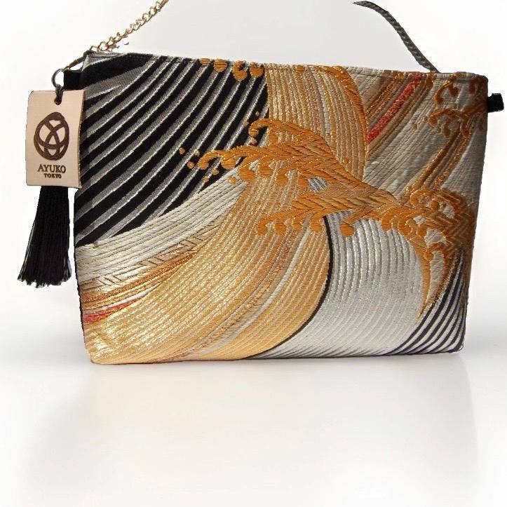 One-of-a-Kind Tatsu-Nami Vintage Obi Silk Shoulder Bag