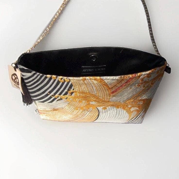 One-of-a-Kind Tatsu-Nami Vintage Obi Silk Shoulder Bag
