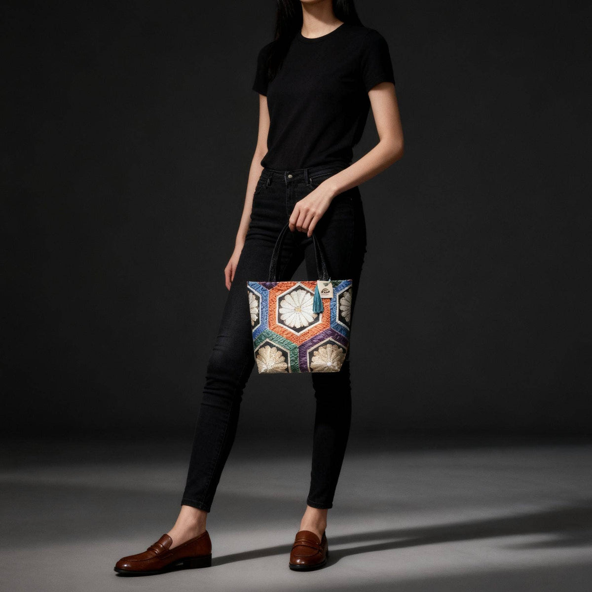 One-of-a-Kind Kikkō Chrysanthemum Vintage Obi Silk Tote