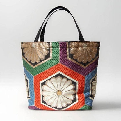 One-of-a-Kind Kikkō Chrysanthemum Vintage Obi Silk Tote