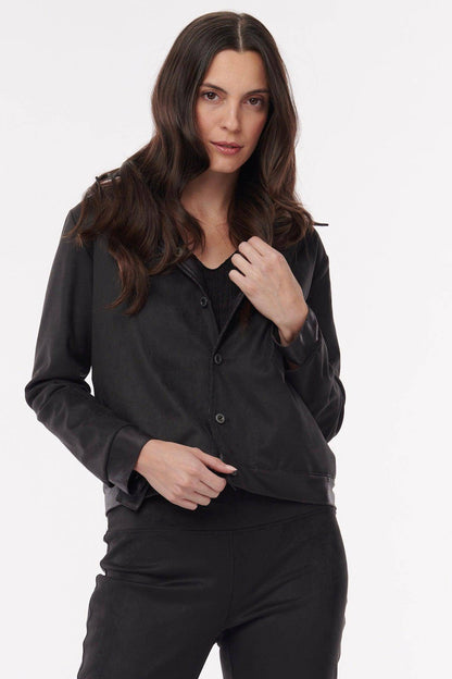 Ballina Reversible Jacket Leather/Suede - Black - Helene Clarkson Design