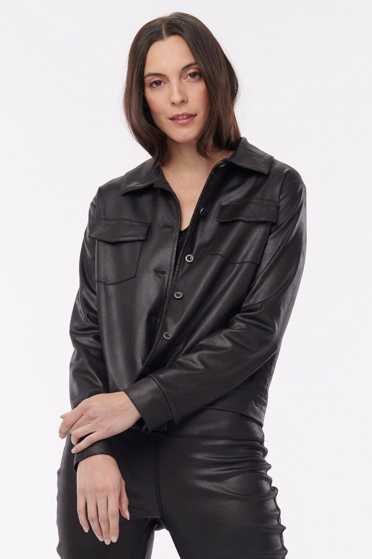 Ballina Reversible Jacket Leather/Suede - Black - Helene Clarkson Design