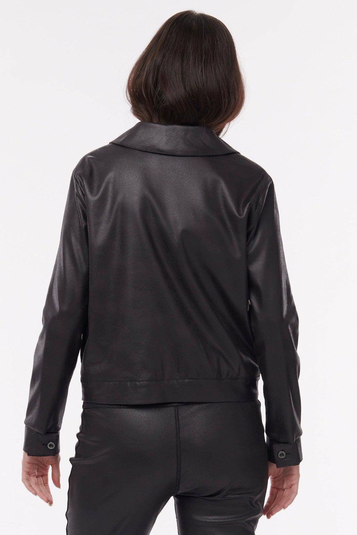 Ballina Reversible Jacket Leather/Suede - Black - Helene Clarkson Design