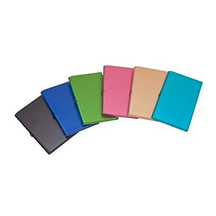 Black Kikkerland aluminum card case with sleek, slim design and multiple card slots for secure storage.