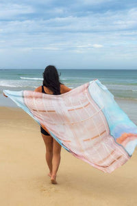 Oversized Rectangular Italian Cashmere Blend Scarf - Cuban Dream - Helene Clarkson Design