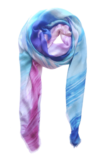 Oversized Square Italian Cashmere Blend Scarf - Prismatic, New Zealand - Helene Clarkson Design
