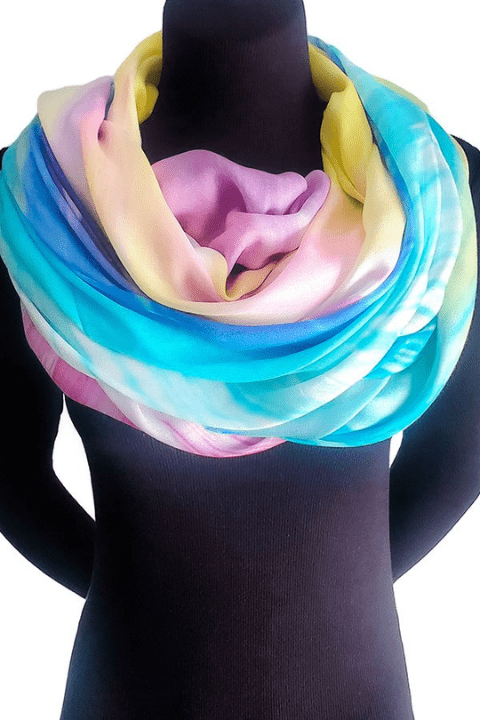 Oversized Square Italian Cashmere Blend Scarf - Prismatic, New Zealand - Helene Clarkson Design