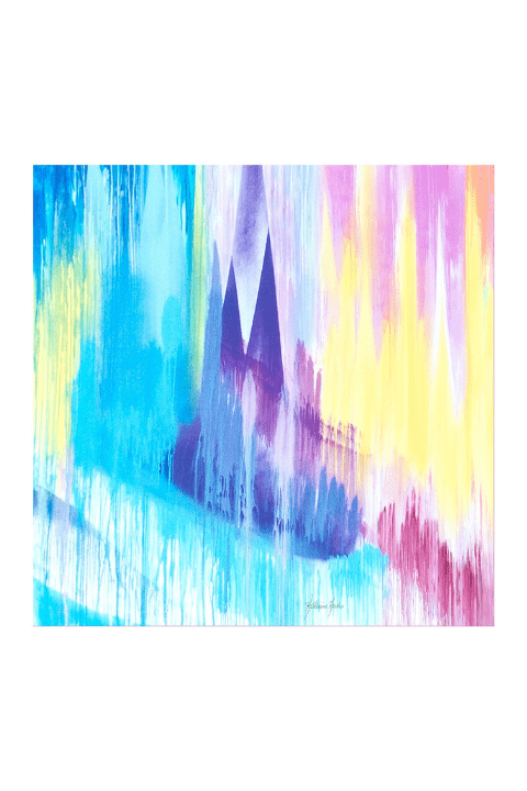 Oversized Square Italian Cashmere Blend Scarf - Prismatic, New Zealand - Helene Clarkson Design