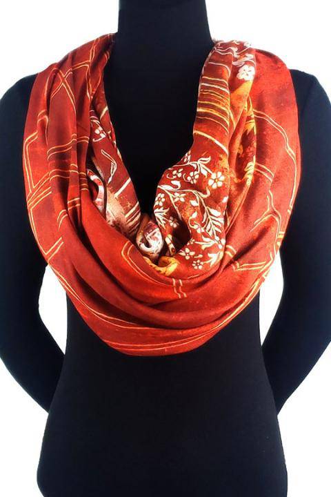 Oversized square Italian cashmere blend scarf featuring Taj Mahal design, soft and luxurious, by Lolili.